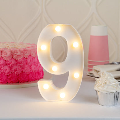 Illumify White LED Marquee Number 9 Sign - 8 3/4" - 1 count box