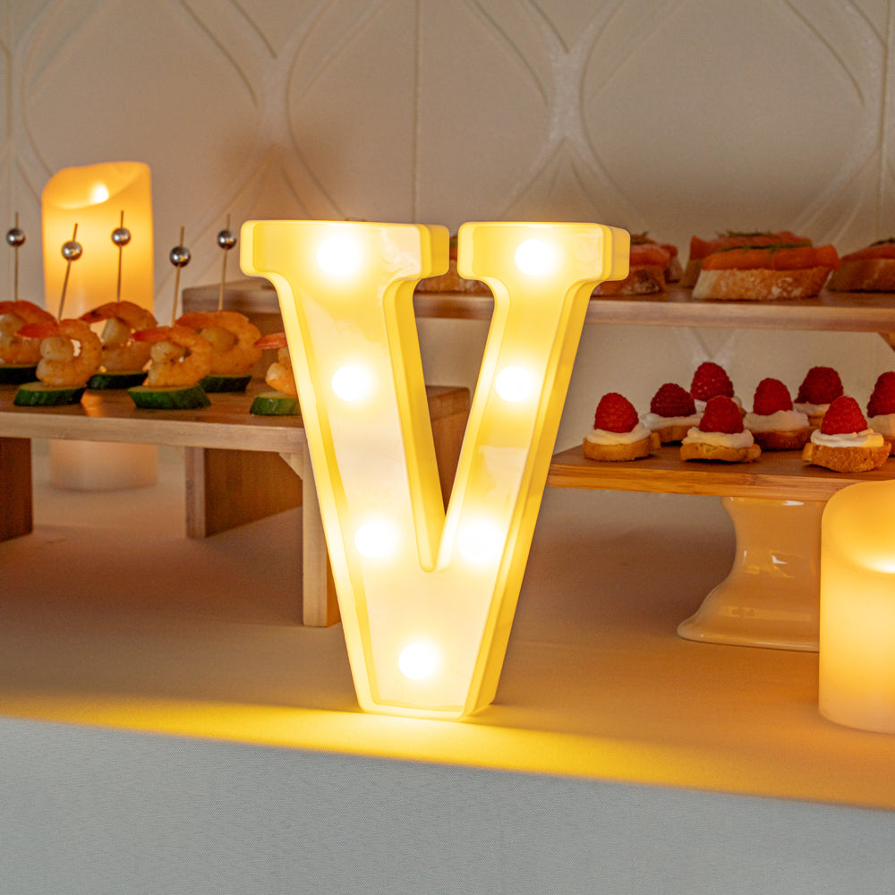 Illumify White LED Marquee Letter V Sign - 8 3/4" - 1 count box