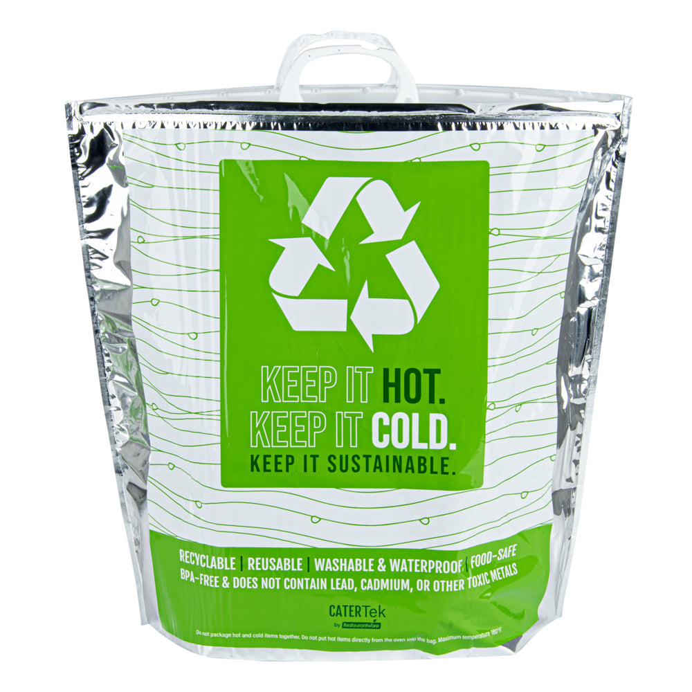 Cater Tek Green and Silver Plastic Thermal Bag - Insulated - 20" x 7" x 20" - 1 count box