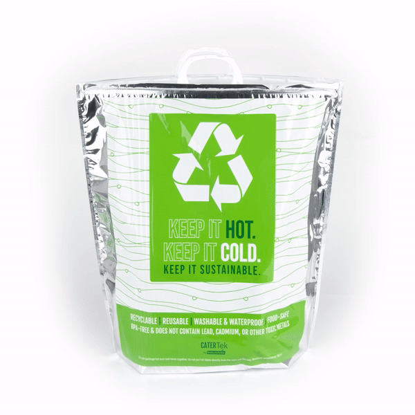 Cater Tek Green and Silver Plastic Thermal Bag - Insulated - 20" x 7" x 20" - 1 count box
