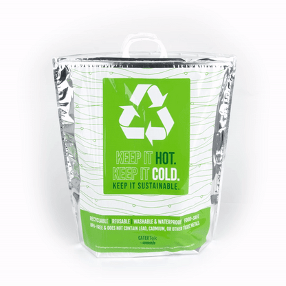 Cater Tek Green and Silver Plastic Thermal Bag - Insulated - 20" x 7" x 20" - 1 count box