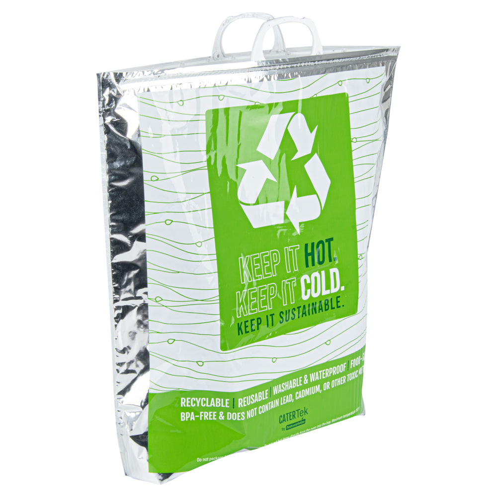 Cater Tek Green and Silver Plastic Thermal Bag - Insulated - 20" x 7" x 20" - 1 count box