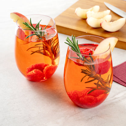 Bev Tek 16 oz Clear Plastic Stemless Wine Glass - 3 1/4" x 3 1/4" x 4 1/2" - 10 count box