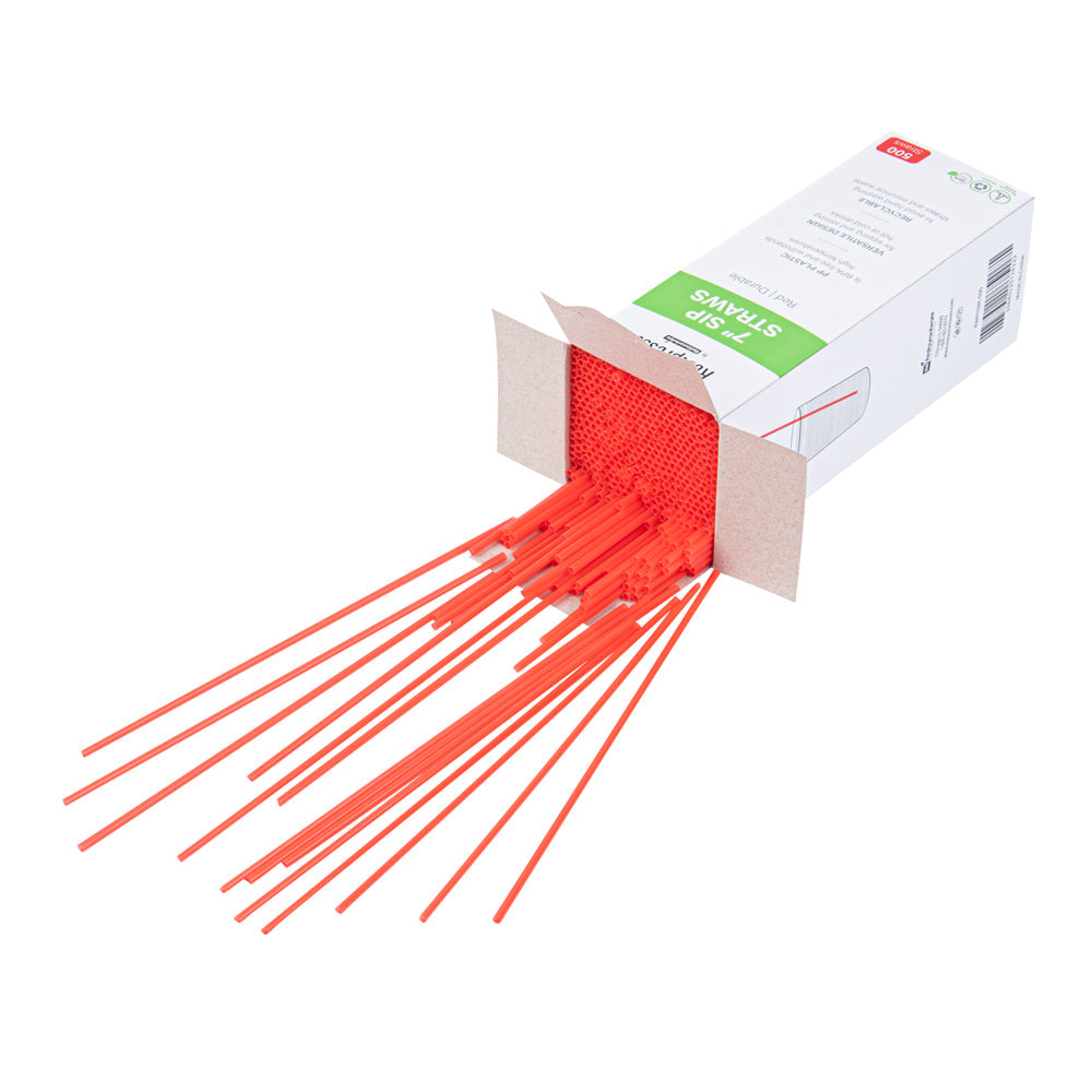 Restpresso Red Plastic Coffee Stirrer / Sip Straw - 7" - 500 count box