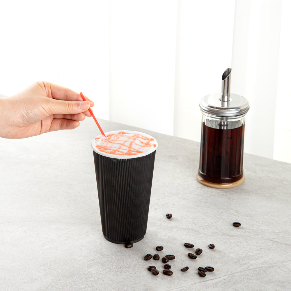 Restpresso Red Plastic Coffee Stirrer / Sip Straw - 7" - 5000 count box