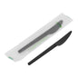 Basic Nature Black CPLA Plastic Knife - Compostable Wrapper, Heat-Resistant - 6 1/2" - 250 count box
