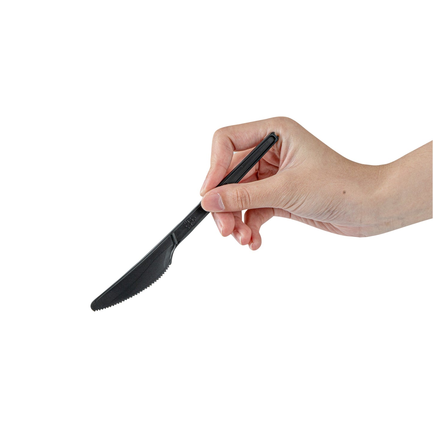 Basic Nature Black CPLA Plastic Knife - Compostable Wrapper, Heat-Resistant - 6 1/2" - 250 count box