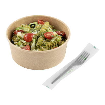 Basic Nature Black CPLA Plastic Fork - Compostable Wrapper, Heat-Resistant - 6 1/2" - 250 count box