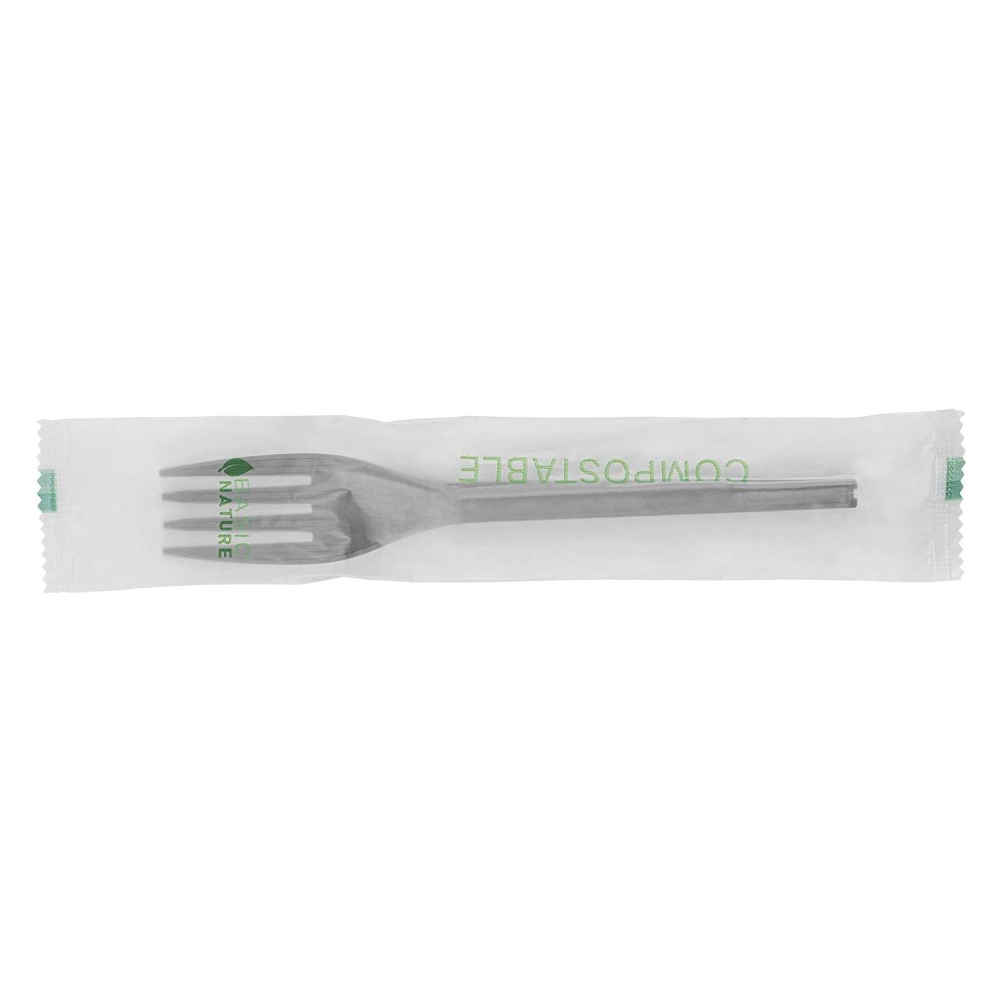 Basic Nature Black CPLA Plastic Fork - Compostable Wrapper, Heat-Resistant - 6 1/2" - 250 count box