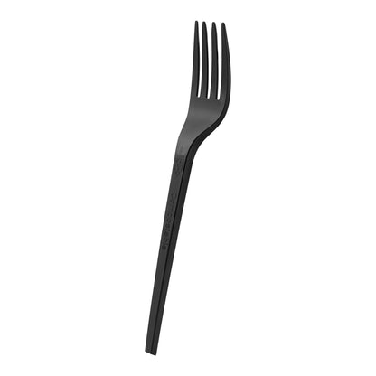 Basic Nature Black CPLA Plastic Fork - Compostable Wrapper, Heat-Resistant - 6 1/2" - 250 count box