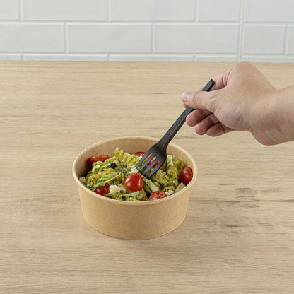 Basic Nature Black CPLA Plastic Fork - Compostable Wrapper, Heat-Resistant - 6 1/2" - 250 count box