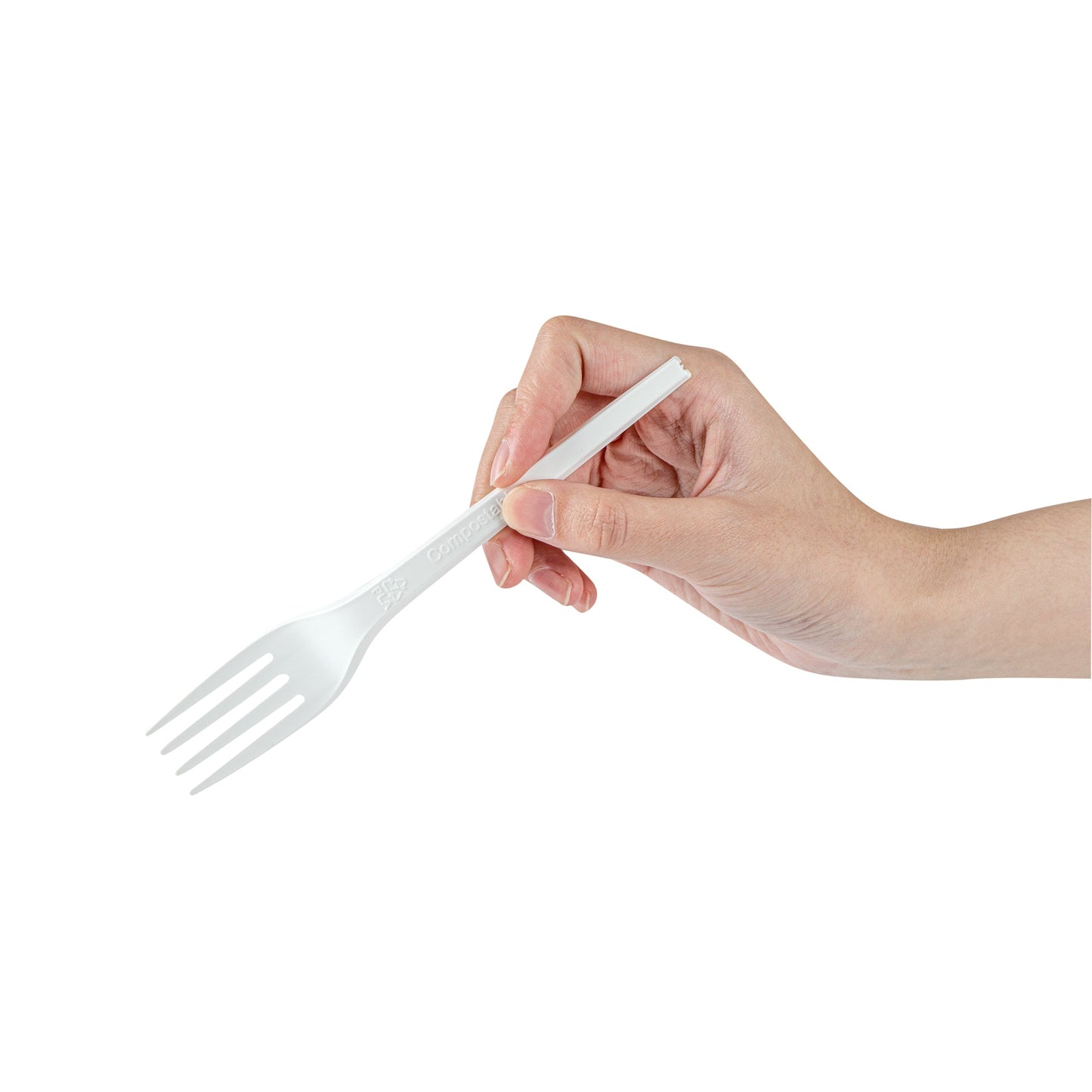 Basic Nature White CPLA Plastic Fork - Compostable Wrapper, Heat-Resistant - 6 1/2" - 250 count box