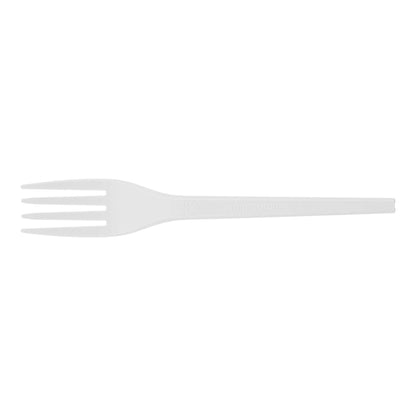Basic Nature White CPLA Plastic Fork - Compostable Wrapper, Heat-Resistant - 6 1/2" - 250 count box