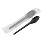 Basic Nature Black CPLA Plastic Spoon - Compostable Wrapper, Heat-Resistant - 6 1/2" - 250 count box