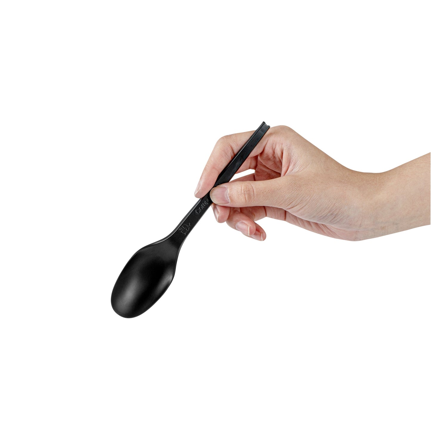 Basic Nature Black CPLA Plastic Spoon - Compostable Wrapper, Heat-Resistant - 6 1/2" - 250 count box