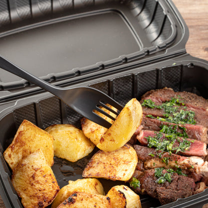 Basic Nature Black CPLA Plastic Cutlery Set - Heat-Resistant, Compostable - 7 1/2" - 290 count box