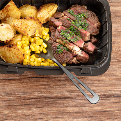 Basic Nature Black CPLA Plastic Cutlery Set - Heat-Resistant, Compostable - 7 1/2" - 290 count box
