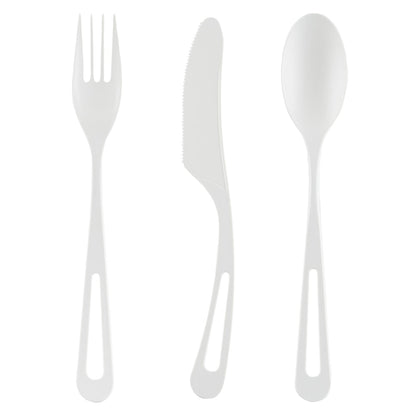 Basic Nature White CPLA Plastic Cutlery Set - Heat-Resistant, Compostable - 7 1/2" - 290 count box