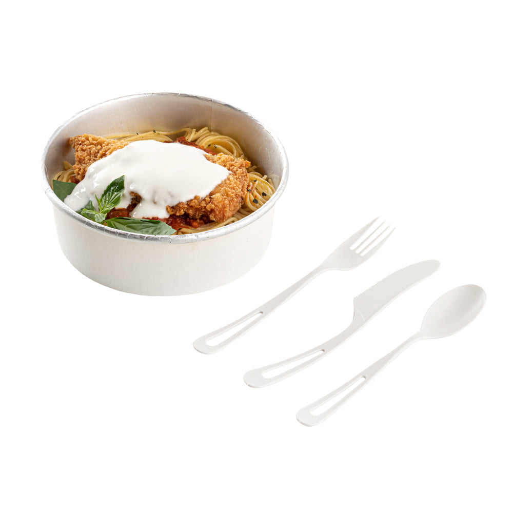 Basic Nature White CPLA Plastic Cutlery Set - Heat-Resistant, Compostable - 7 1/2" - 290 count box