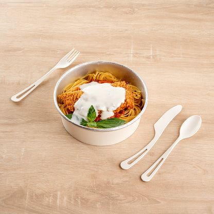 Basic Nature White CPLA Plastic Cutlery Set - Heat-Resistant, Compostable - 7 1/2" - 290 count box