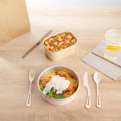 Basic Nature White CPLA Plastic Cutlery Set - Heat-Resistant, Compostable - 7 1/2" - 290 count box