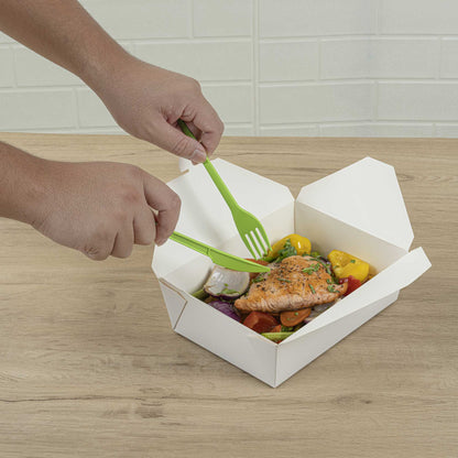 Basic Nature Green CPLA Plastic Knife - Compostable Wrapper, Heat-Resistant - 6 1/2" - 250 count box