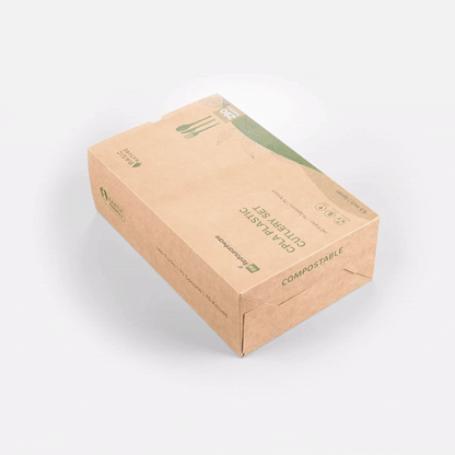 Basic Nature Green CPLA Plastic Cutlery Set - Heat-Resistant, Compostable - 6 1/2" - 290 count box