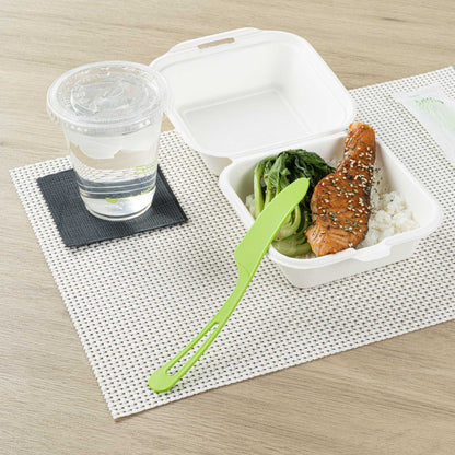 Basic Nature Green CPLA Plastic Knife - Compostable Wrapper, Heat-Resistant - 7 1/2" - 250 count box