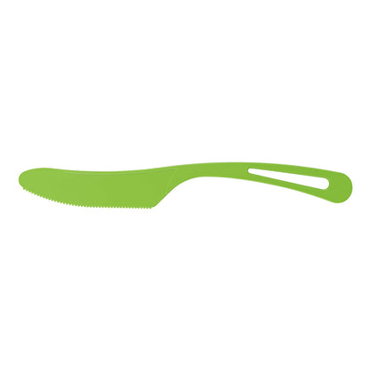 Basic Nature Green CPLA Plastic Knife - Compostable Wrapper, Heat-Resistant - 7 1/2" - 250 count box