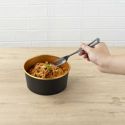 Basic Nature Black CPLA Plastic Fork - Compostable Wrapper, Heat-Resistant - 7 1/2" - 250 count box