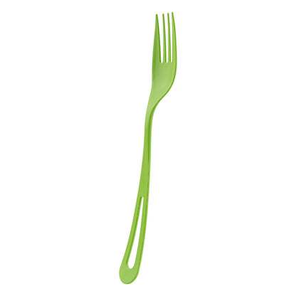 Basic Nature Green CPLA Plastic Fork - Compostable Wrapper, Heat-Resistant - 7 1/2" - 250 count box