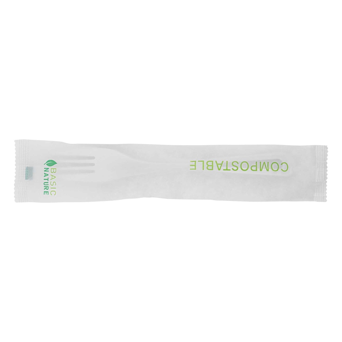 Basic Nature White CPLA Plastic Fork - Compostable Wrapper, Heat-Resistant - 7 1/2" - 250 count box