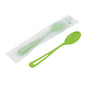 Basic Nature Green CPLA Plastic Spoon - Compostable Wrapper, Heat-Resistant - 7 1/2" - 250 count box