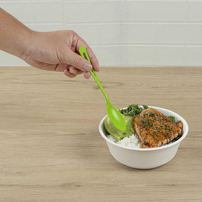Basic Nature Green CPLA Plastic Spoon - Compostable Wrapper, Heat-Resistant - 7 1/2" - 250 count box