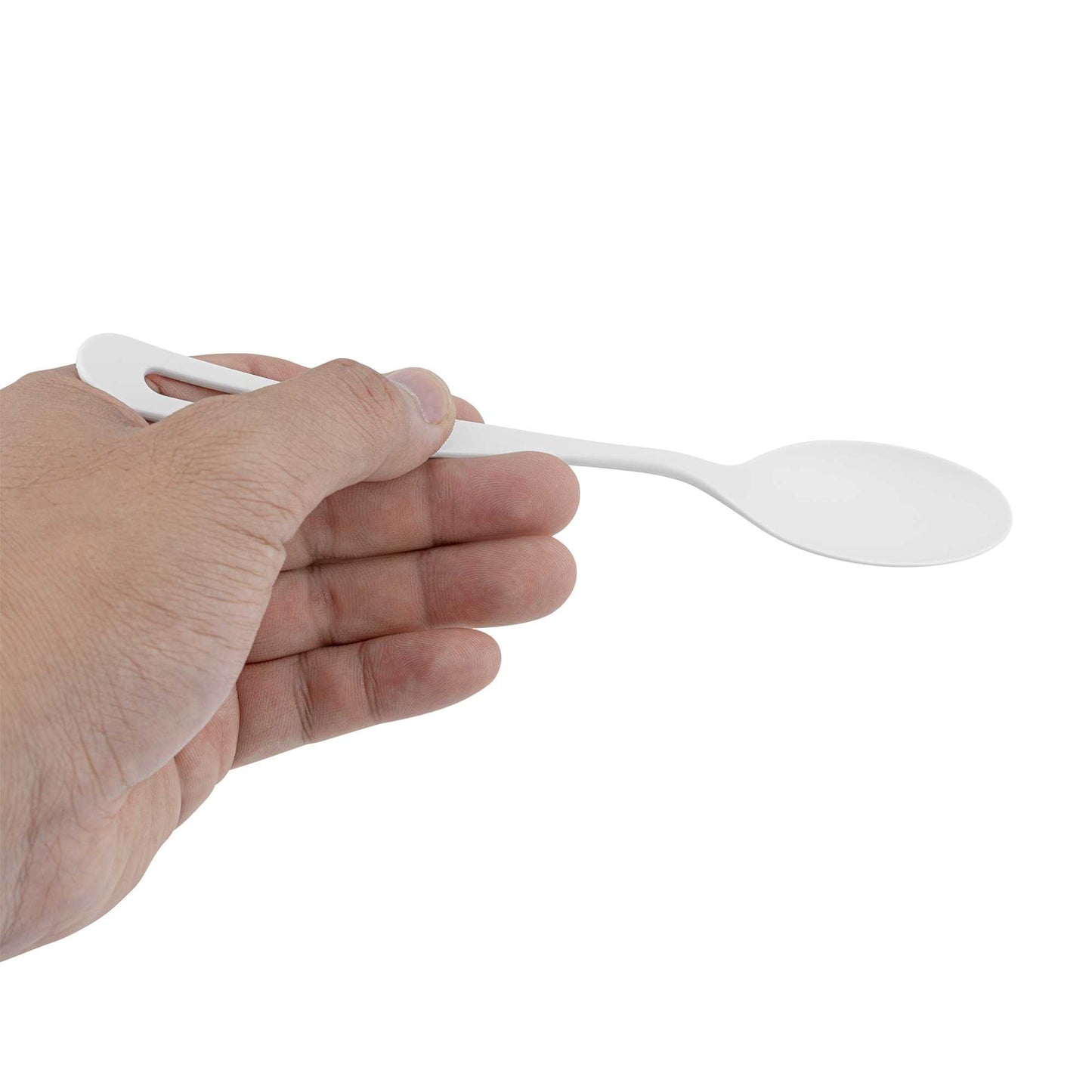 Basic Nature White CPLA Plastic Spoon - Compostable Wrapper, Heat-Resistant - 7 1/2" - 250 count box