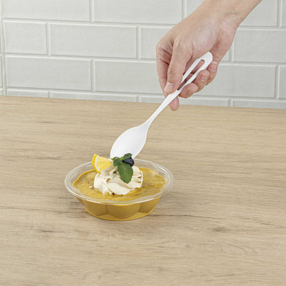 Basic Nature White CPLA Plastic Spoon - Compostable Wrapper, Heat-Resistant - 7 1/2" - 250 count box