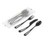 Basic Nature Black CPLA Plastic Cutlery Set - Compostable Wrapper, Heat-Resistant - 7 1/2" - 100 count box