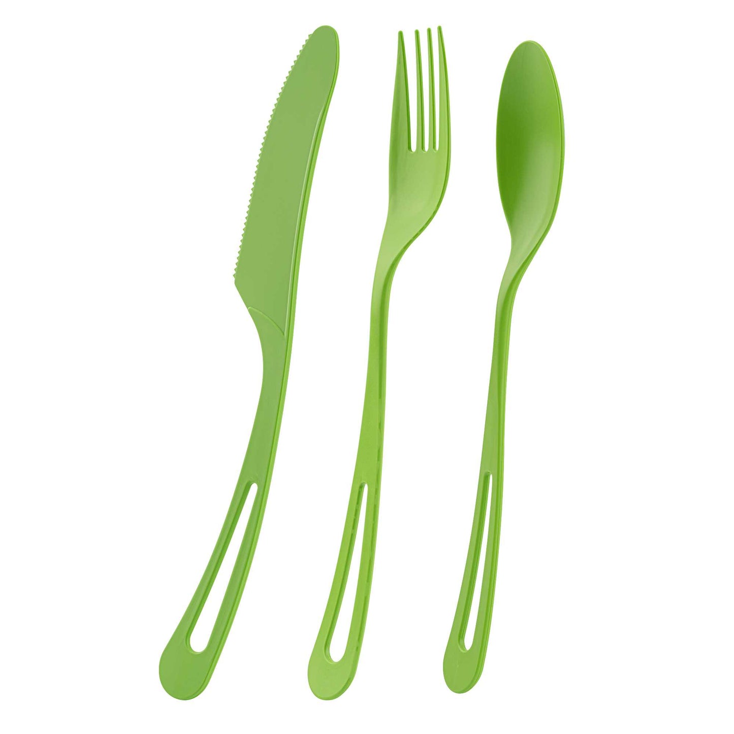 Basic Nature Green CPLA Plastic Cutlery Set - Compostable Wrapper, Heat-Resistant - 7 1/2" - 100 count box