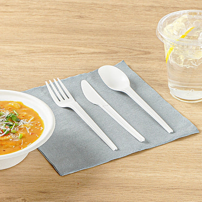Basic Nature White CPLA Plastic Cutlery Set - Heat-Resistant, Compostable - 6 1/2" - 290 count box