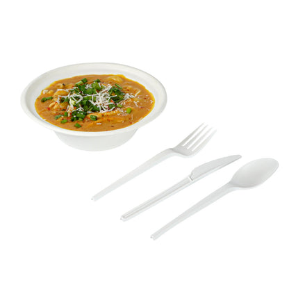 Basic Nature White CPLA Plastic Cutlery Set - Heat-Resistant, Compostable - 6 1/2" - 290 count box