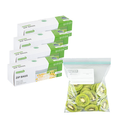 Bag Tek 1 qt Clear Plastic Zip Bag - Double Zipper, Write-On Label, BPA-Free - 7 1/2" x 7" - 1000 count box