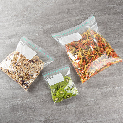 Bag Tek 1 qt Clear Plastic Zip Bag - Double Zipper, Write-On Label, BPA-Free - 7 1/2" x 7" - 25 count box