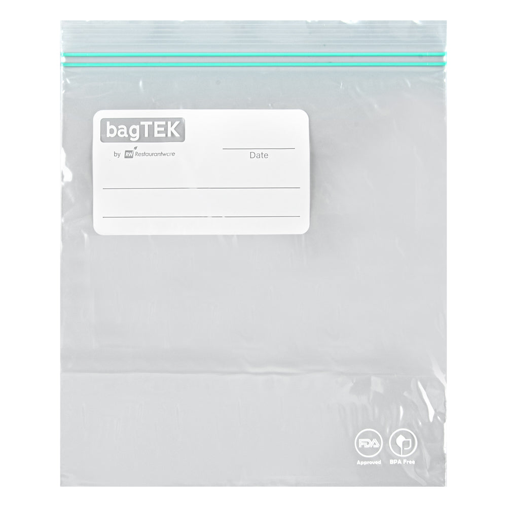 Bag Tek 1 qt Clear Plastic Zip Bag - Double Zipper, Write-On Label, BPA-Free - 7 1/2" x 7" - 1000 count box