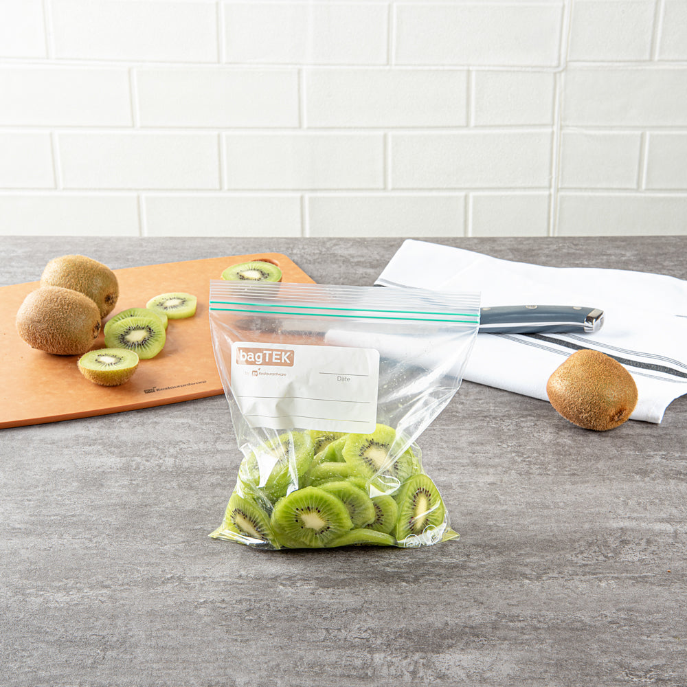 Bag Tek 1 qt Clear Plastic Zip Bag - Double Zipper, Write-On Label, BPA-Free - 7 1/2" x 7" - 1000 count box