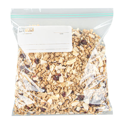 Bag Tek 1 gal Clear Plastic Zip Bag - Double Zipper, Write-On Label, BPA-Free - 10 3/4" x 10 1/2" - 25 count box