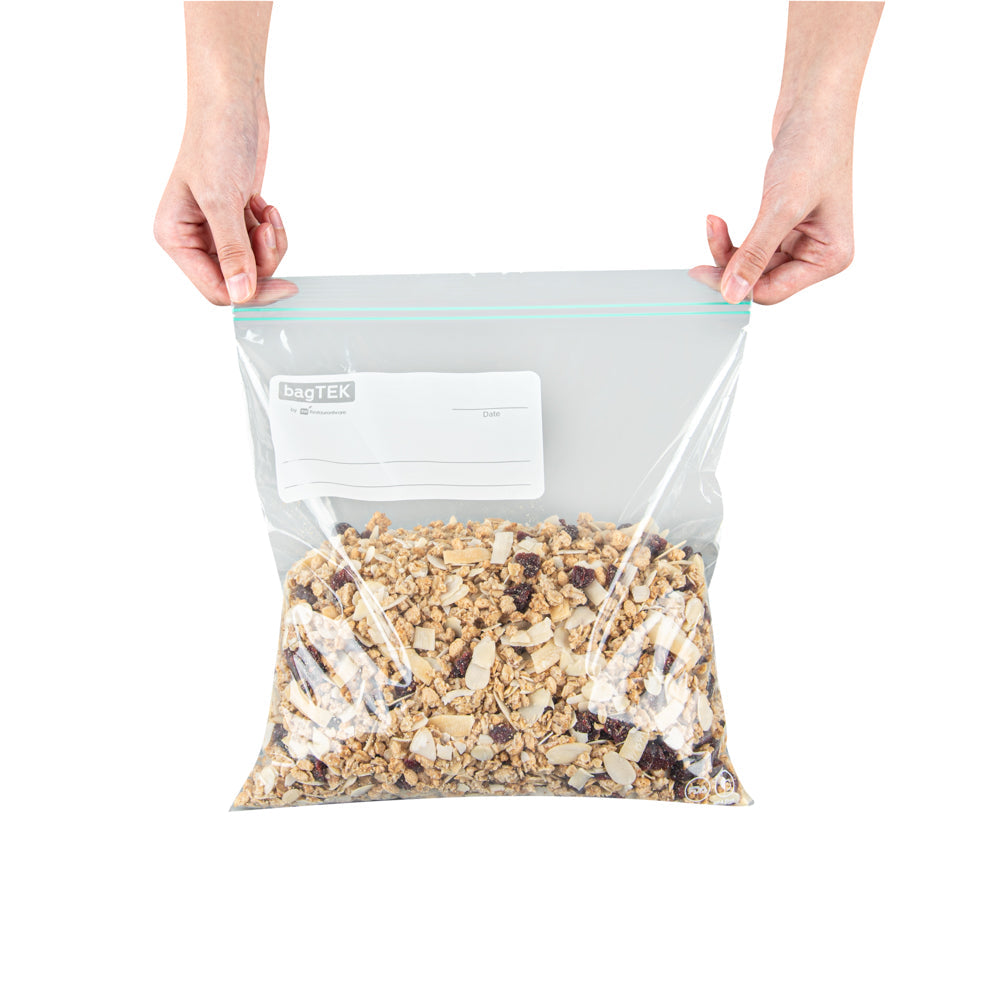 Bag Tek 1 gal Clear Plastic Zip Bag - Double Zipper, Write-On Label, BPA-Free - 10 3/4" x 10 1/2" - 1000 count box
