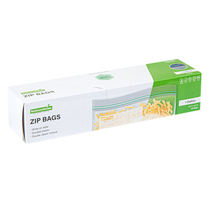 Bag Tek 1 gal Clear Plastic Zip Bag - Double Zipper, Write-On Label, BPA-Free - 10 3/4" x 10 1/2" - 1000 count box