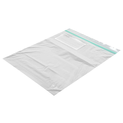 Bag Tek 2 gal Clear Plastic Zip Bag - Double Zipper, Write-On Label, BPA-Free - 15" x 13" - 25 count box