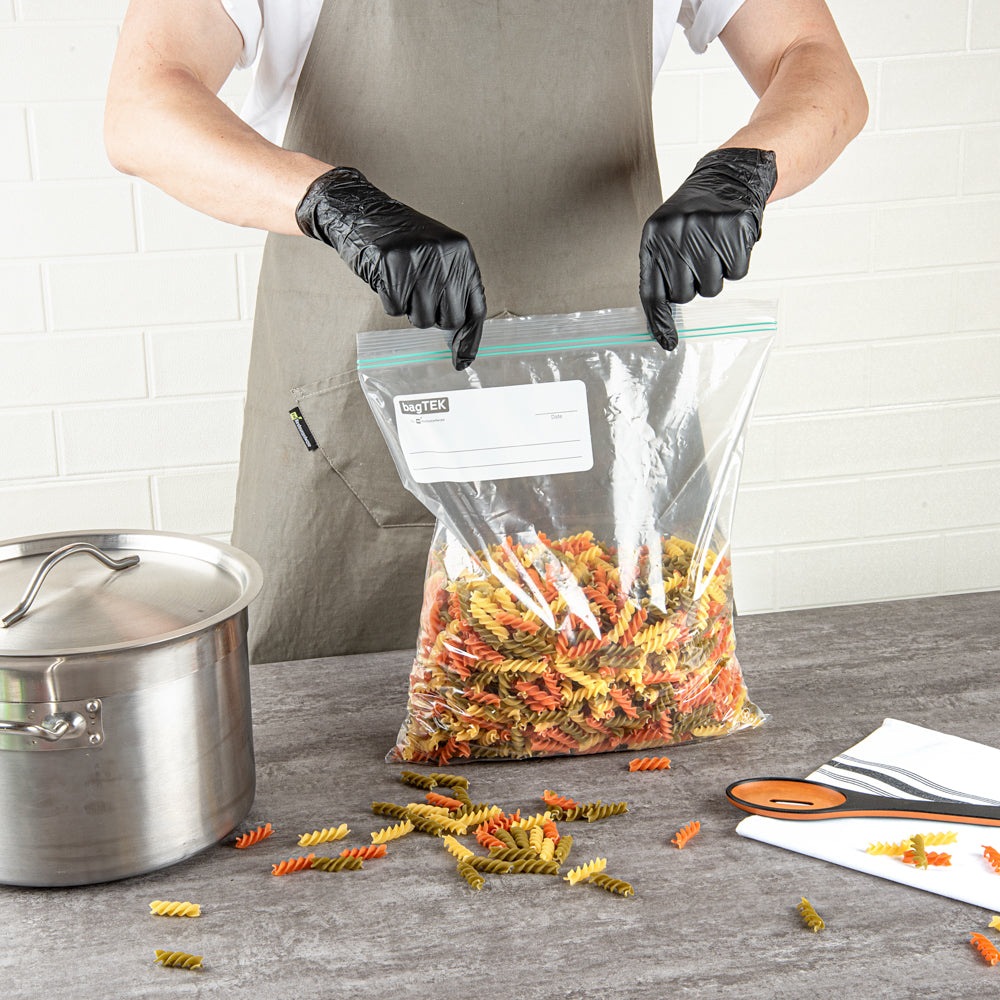Bag Tek 2 gal Clear Plastic Zip Bag - Double Zipper, Write-On Label, BPA-Free - 15" x 13" - 1000 count box