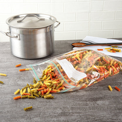 Bag Tek 2 gal Clear Plastic Zip Bag - Double Zipper, Write-On Label, BPA-Free - 15" x 13" - 1000 count box